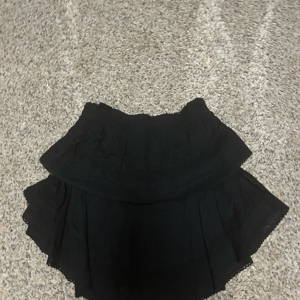 LoveShackFancy Black Mini Skirt